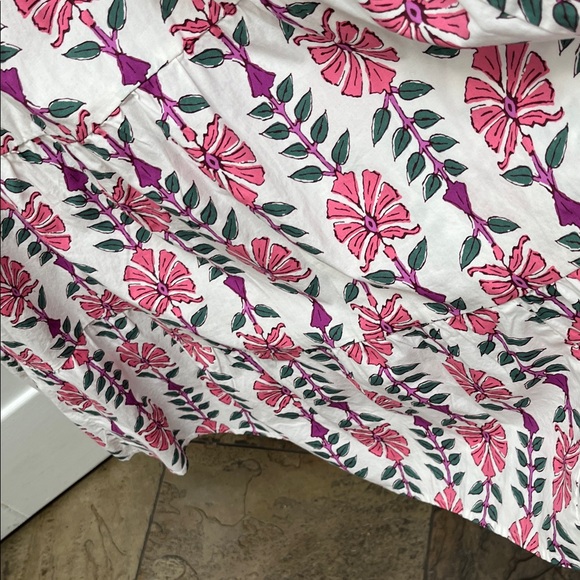 J. Crew White Maxi Dress with Pink Floral Print - Picture 5 of 9